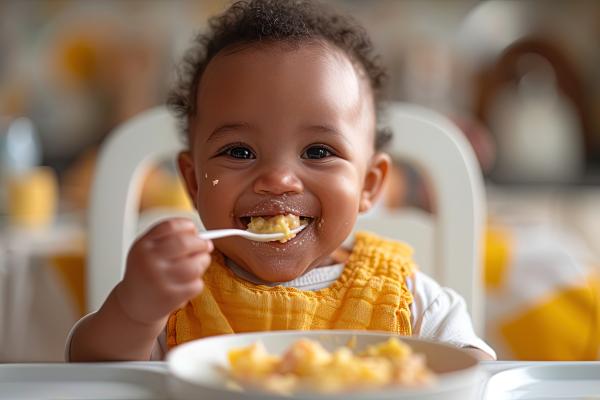 baby feeding themself