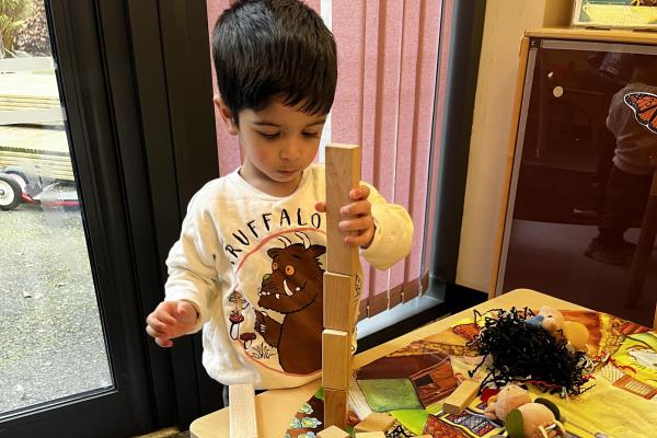 Asian boy playing building blocks landscape.jpg
