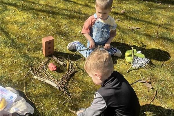 boys playing in the garden
