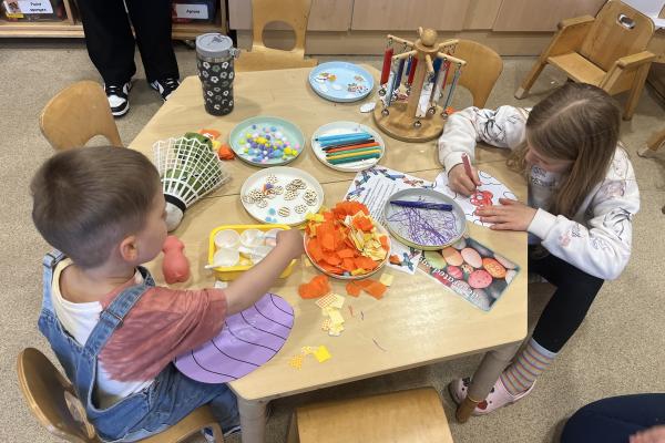 Children doing arts and crafts